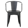 Rune Outdoor Bistro Set, 2 Chairs, Round Slatted Table, Black Iron