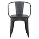 Rune Outdoor Bistro Set, 2 Chairs, Round Slatted Table, Black Iron