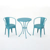 Rune Outdoor Round Bistro Table Set, 2 Chair, Teal Iron