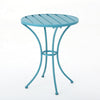 Rune Outdoor Round Bistro Table Set, 2 Chair, Teal Iron