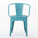 Rune Outdoor Round Bistro Table Set, 2 Chair, Teal Iron