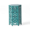 Liana Outdoor Side End Table, Flower-Cut 12'' Top, Teal Blue