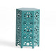 Liana Outdoor Side End Table, Flower-Cut 12'' Top, Teal Blue
