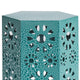 Liana Outdoor Side End Table, Flower-Cut 12'' Top, Teal Blue
