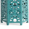 Liana Outdoor Side End Table, Flower-Cut 12'' Top, Teal Blue