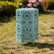 Liana Outdoor Side End Table, Flower-Cut 12'' Top, Teal Blue