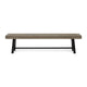 Leslee Outdoor Dining Bench 74 Inch Black Trestle Legs Gray Wood BM323900