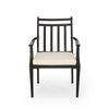 Outdoor Bistro Table Set with 2 Chairs Slatted Black Iron Beige BM323901