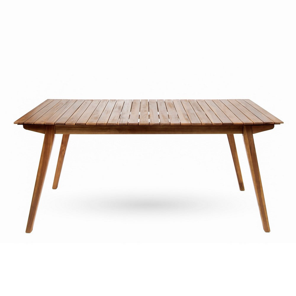 Outdoor Dining Table, 69'' Rectangular, Brown Acacia Wood