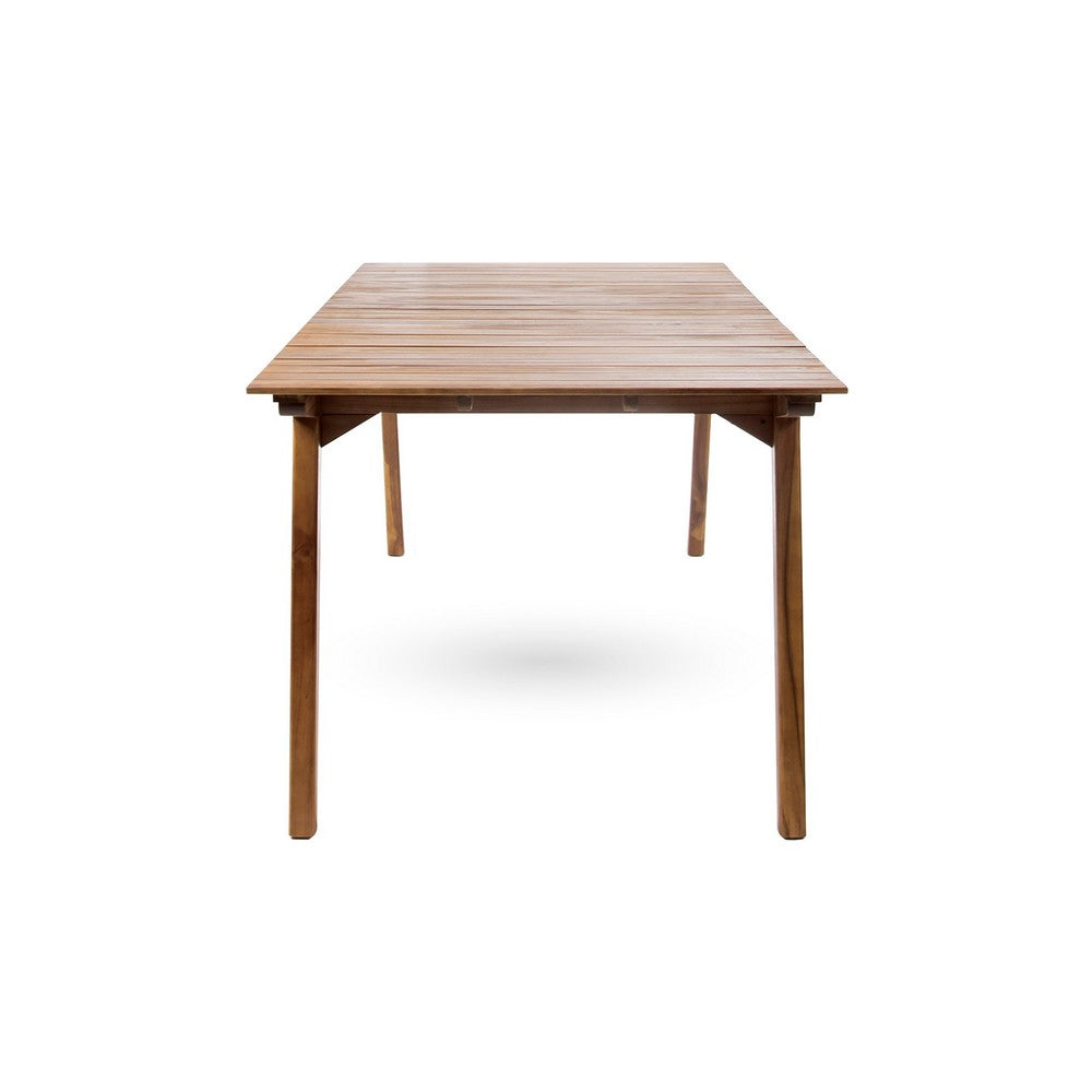 Outdoor Dining Table, 69'' Rectangular, Brown Acacia Wood