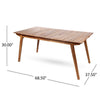 Outdoor Dining Table, 69'' Rectangular, Brown Acacia Wood
