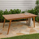 Outdoor Dining Table, 69'' Rectangular, Brown Acacia Wood