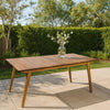 Outdoor Dining Table, 69'' Rectangular, Brown Acacia Wood