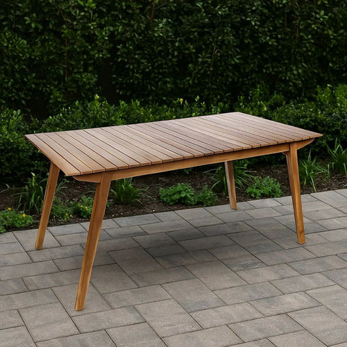 Outdoor Dining Table, 69'' Rectangular, Brown Acacia Wood