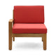 Outdoor L-Sectional Sofa with Coffee Table Ottoman Acacia Wood Red BM323903