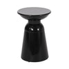 Side End Table Set of 2 Round Taper Top Pedestal Base Black Metal BM323904