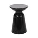 Side End Table Set of 2 Round Taper Top Pedestal Base Black Metal BM323904