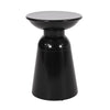 Side End Table Set of 2 Round Taper Top Pedestal Base Black Metal BM323904
