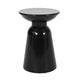 Side End Table Set of 2 Round Taper Top Pedestal Base Black Metal BM323904