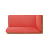 Juna Outdoor Left Arm Bench, Red, Brown Acacia Wood