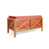 Juna Outdoor Right Arm Bench, Red, Brown Acacia Wood
