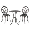 Charlie 3 pcs Bistro Set w Umbrella Hole, Cast Aluminum in Copper