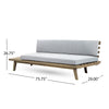 Outdoor 2-Seater Sofa, 76 Inch Slatted Acacia Wood w Built in Table