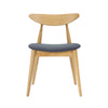 Hoso Dining Chair Set of 2, Dark Gray, Curved Natural Brown