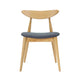 Hoso Dining Chair Set of 2, Dark Gray, Curved Natural Brown