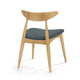 Hoso Dining Chair Set of 2, Dark Gray, Curved Natural Brown