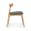 Hoso Dining Chair Set of 2, Dark Gray, Curved Natural Brown