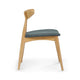 Hoso Dining Chair Set of 2, Dark Gray, Curved Natural Brown