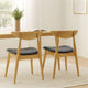 Hoso Dining Chair Set of 2, Dark Gray, Curved Natural Brown