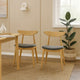 Hoso Dining Chair Set of 2, Dark Gray, Curved Natural Brown