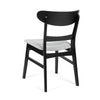 Cole Dining Chair Set of 2 Curved Open Back Gray Padded Seat Black
