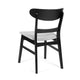 Cole Dining Chair Set of 2 Curved Open Back Gray Padded Seat Black