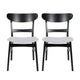 Cole Dining Chair Set of 2, Curved Open Back, Gray Padded Seat, Black
