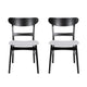 Cole Dining Chair Set of 2, Curved Open Back, Beige Padded Seat, Black