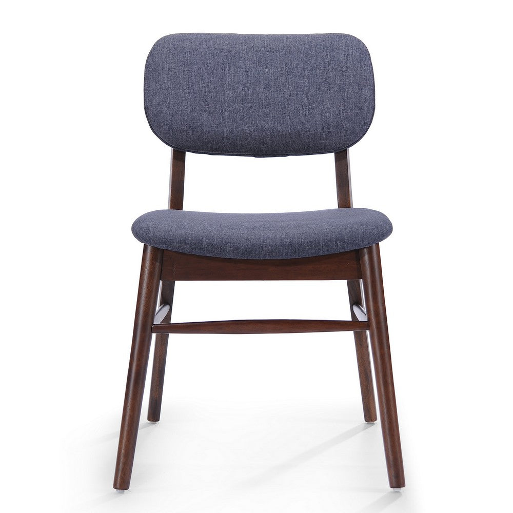 Cota Side Chair Set of 2, Dark Gray Padded Back, Brown