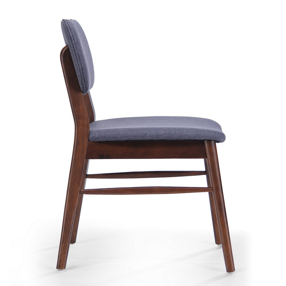 Cota Side Chair Set of 2, Dark Gray Padded Back, Brown