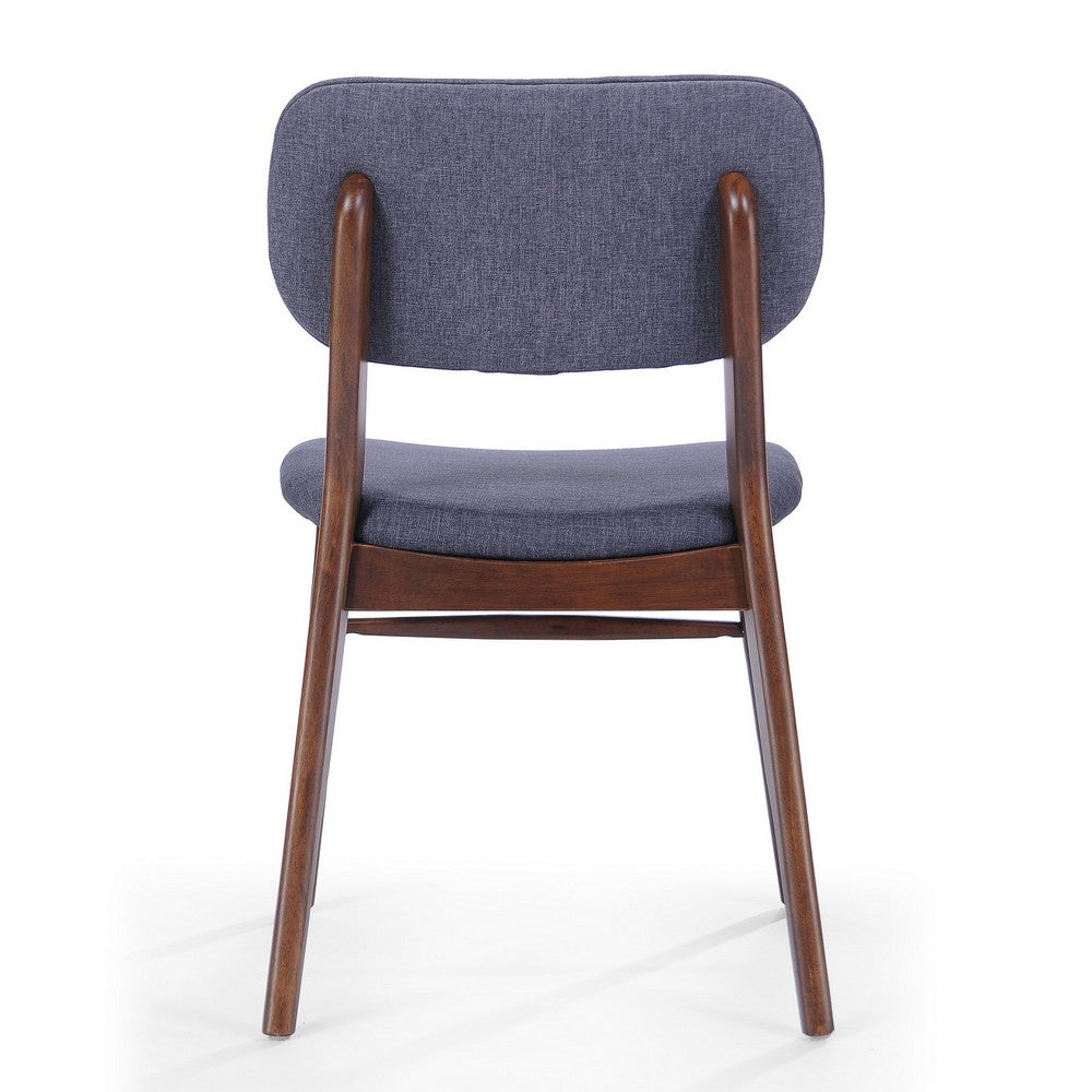 Cota Side Chair Set of 2, Dark Gray Padded Back, Brown