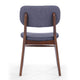 Cota Side Chair Set of 2, Dark Gray Padded Back, Brown