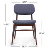 Cota Side Chair Set of 2, Dark Gray Padded Back, Brown
