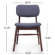 Cota Side Chair Set of 2, Dark Gray Padded Back, Brown