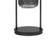 31 Inch Table Lamp Crackled Black Glass w Night Light White Shade BM323938