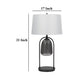 31 Inch Table Lamp Crackled Black Glass w Night Light White Shade BM323938