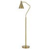 Sty 63 Inch Task Floor Lamp, Swivel Brass Shade Angled Metal Pole