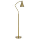 Sty 63 Inch Task Floor Lamp, Swivel Brass Shade Angled Metal Pole