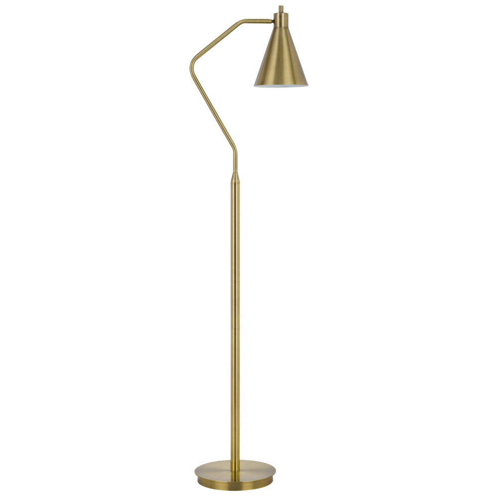 Sty 63 Inch Task Floor Lamp Swivel Brass Shade Angled Metal Pole BM323939