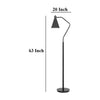 Sty 63 Inch Task Floor Lamp Swivel Gray Shade Angled Thin Metal Pole BM323940